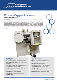Thumbnail of document Data Sheet - GPR-2800 Series Oxygen Analyzers